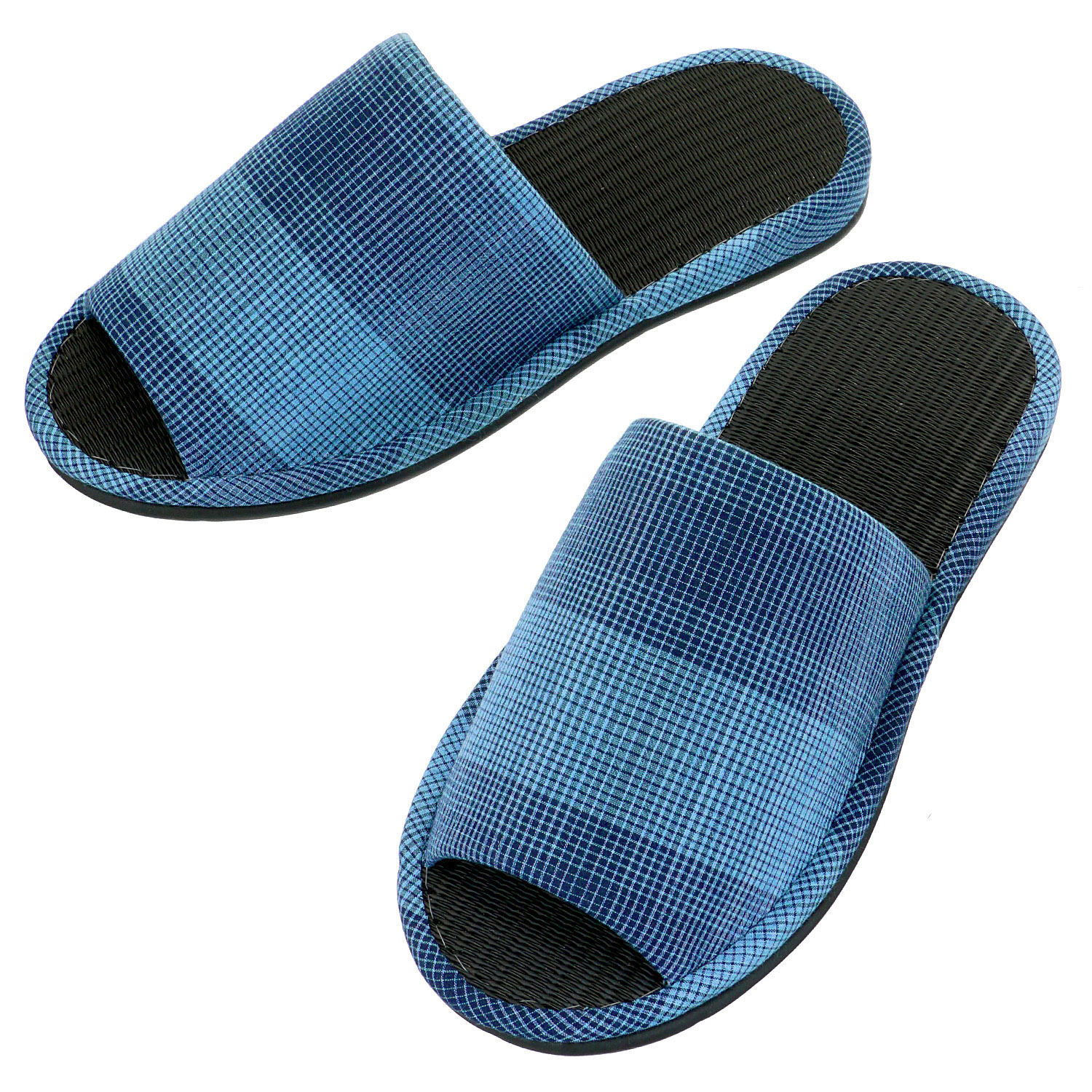 格子柄炭中スリッパ3L - 画像3