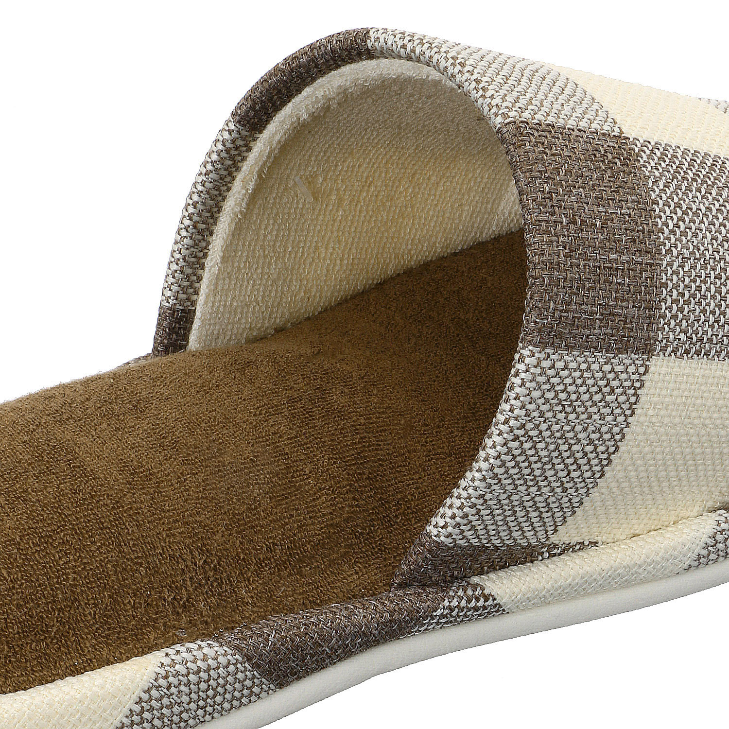 ナチュラルチェック前開きスリッパL - 画像3