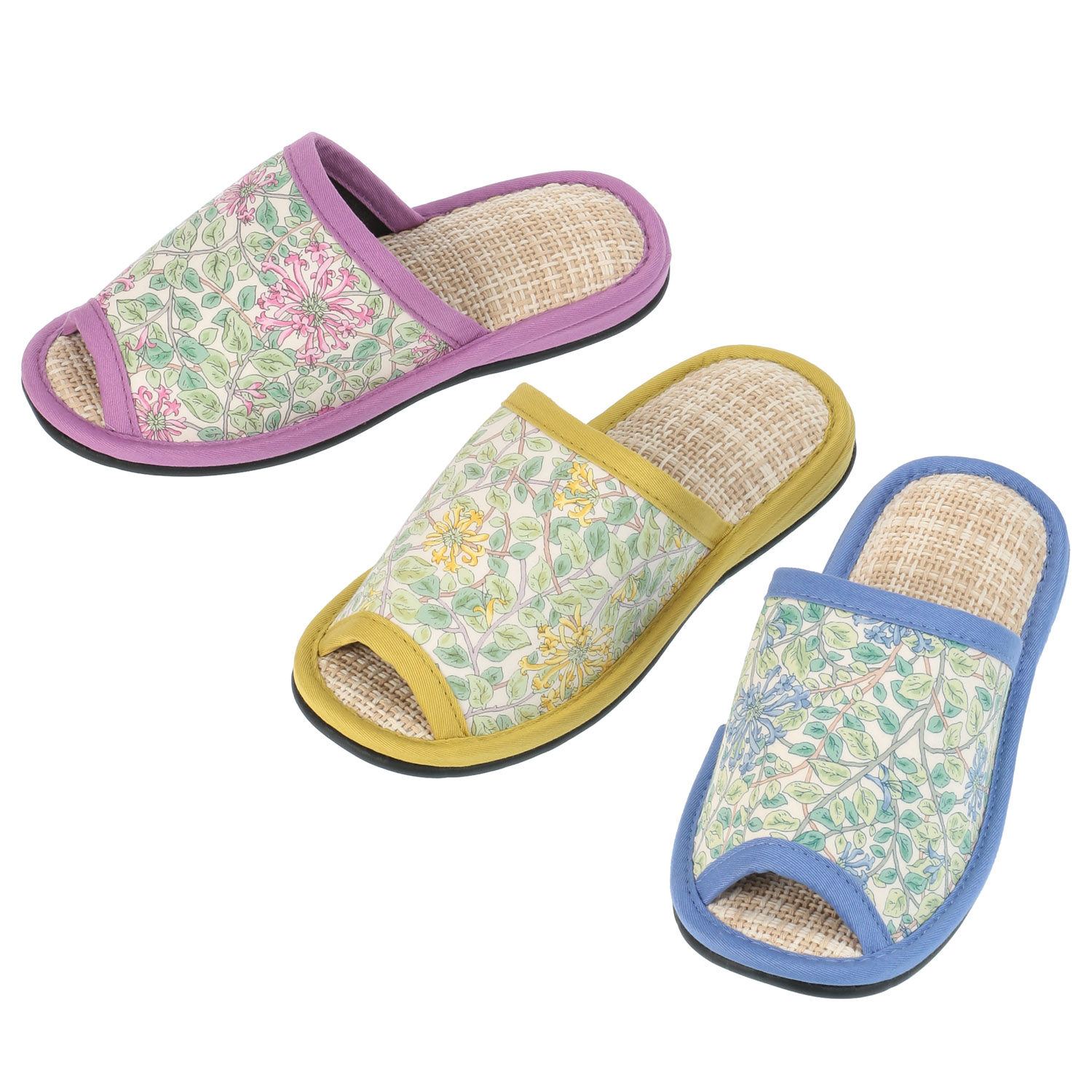 パステルフラワー外縫いスリッパ - 画像1