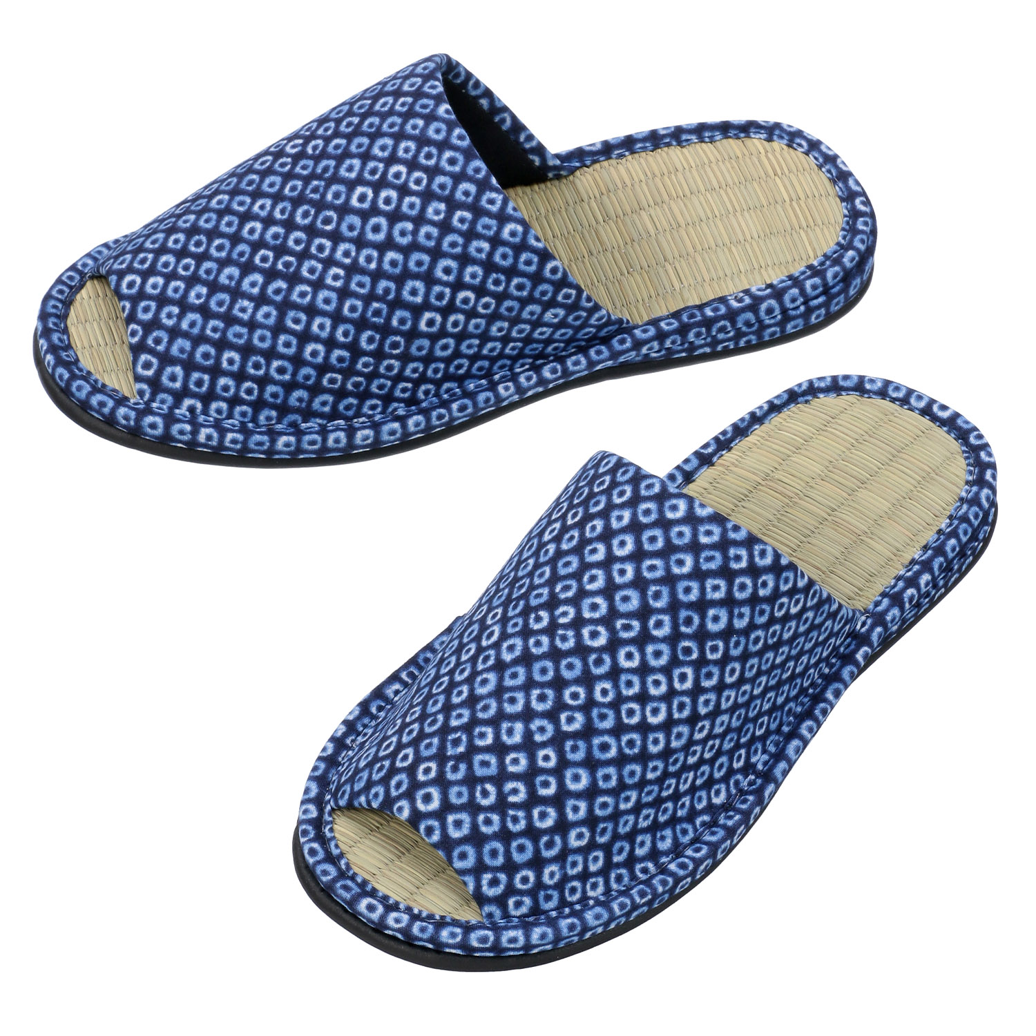 絞り藍染め畳中スリッパ - 画像3