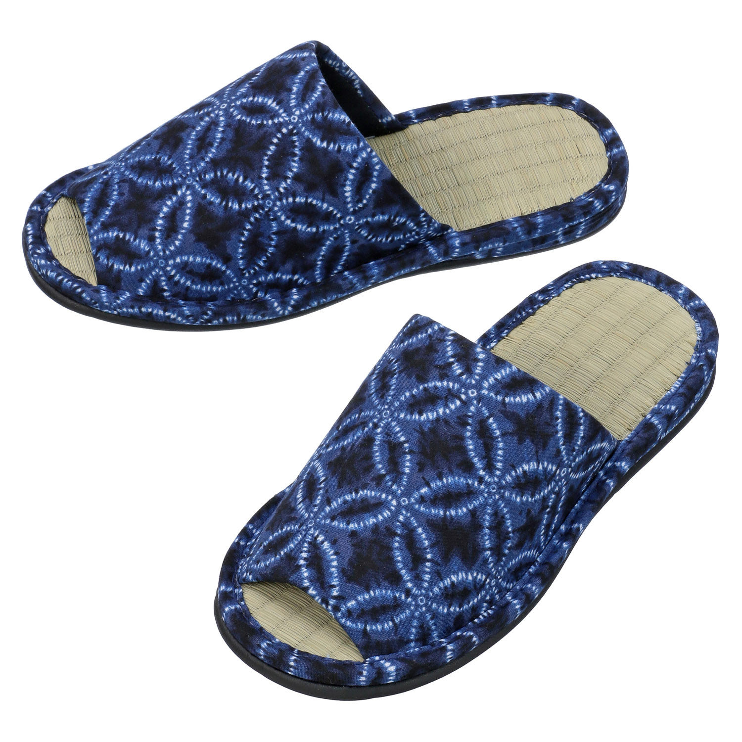 絞り藍染め畳中スリッパ - 画像4