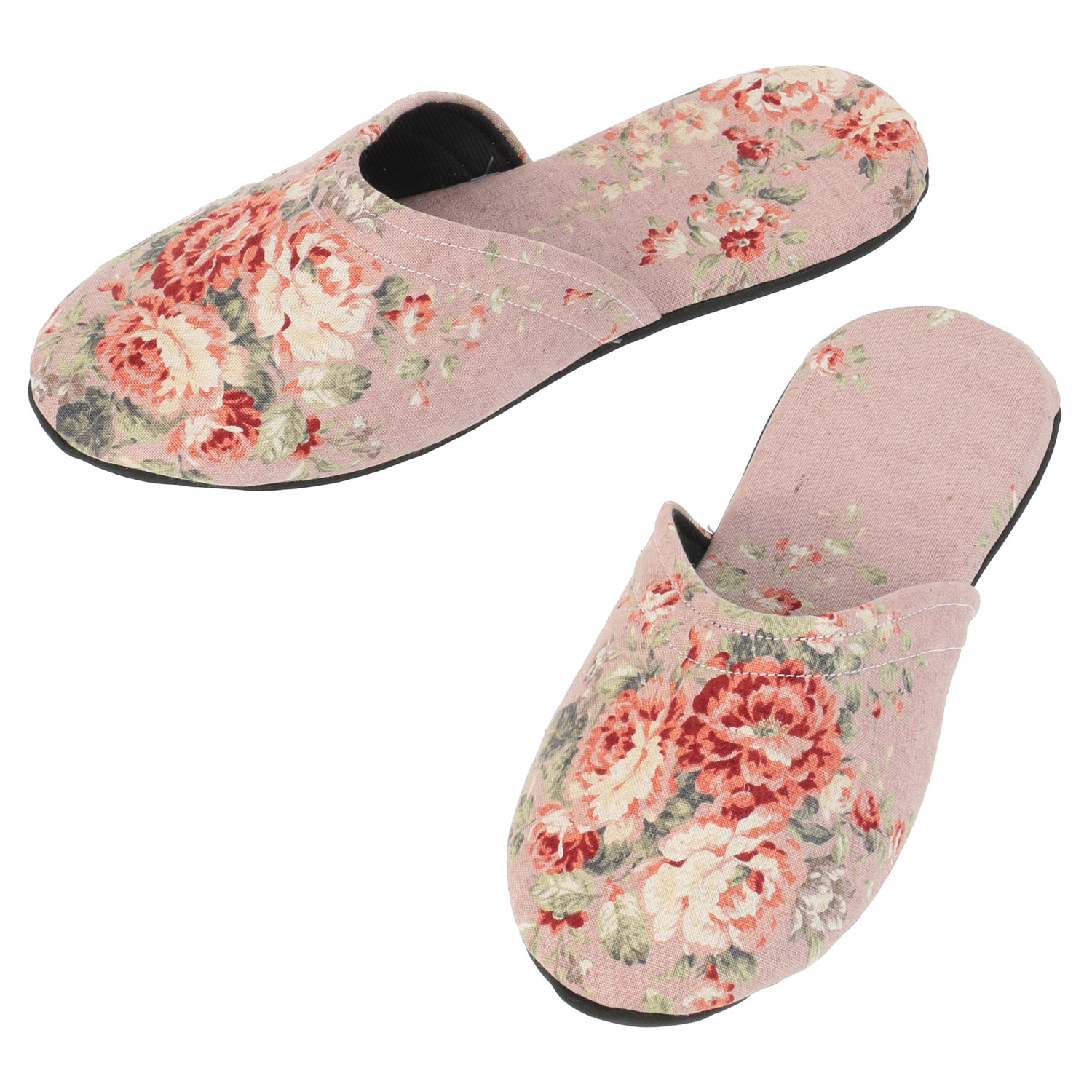 【31：次回4月下旬以降】麻混花柄スリッパ - 画像3