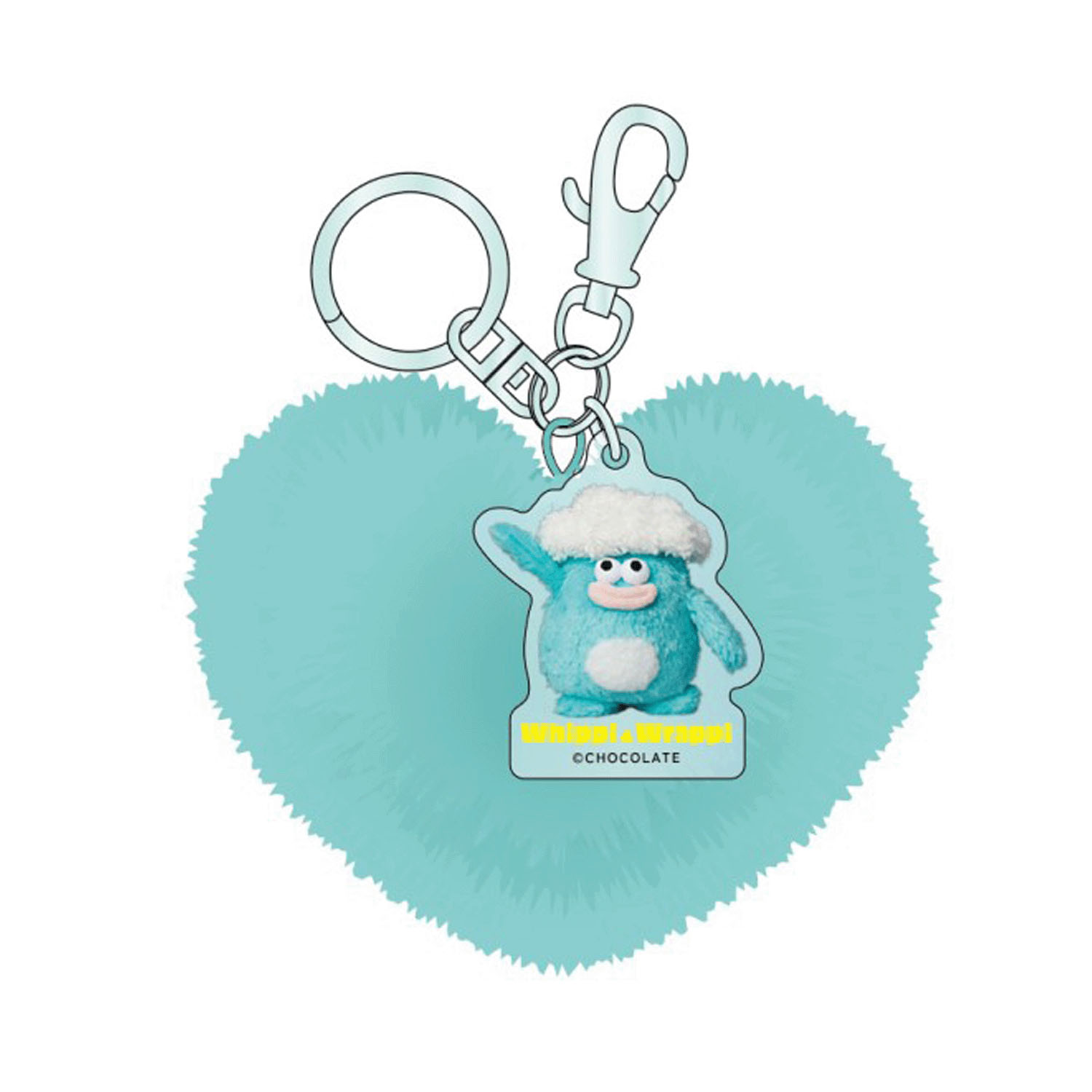 ホイッピ＆ラッピ ハート型ファーキーホルダー ミント