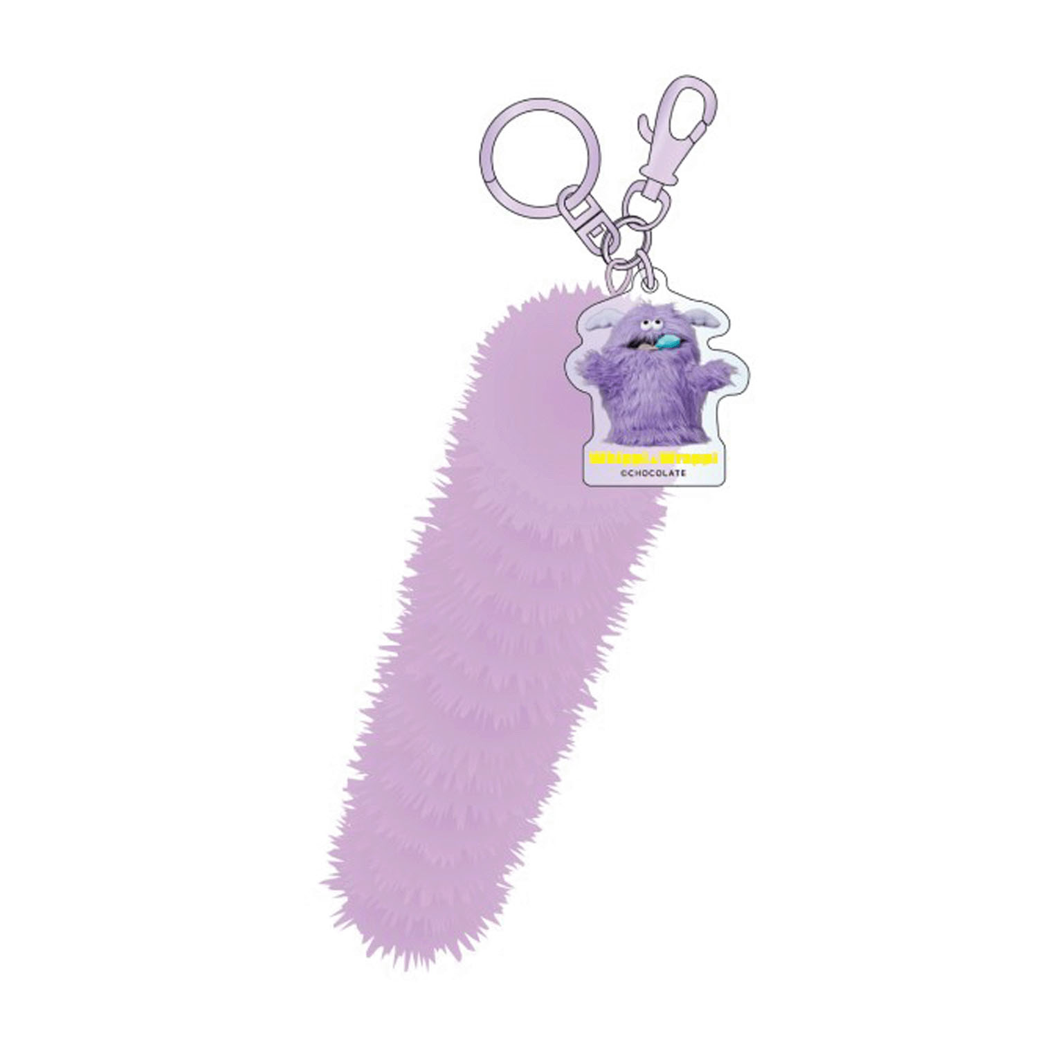 ホイッピ＆ラッピ しっぽ型ファーキーホルダー パープル