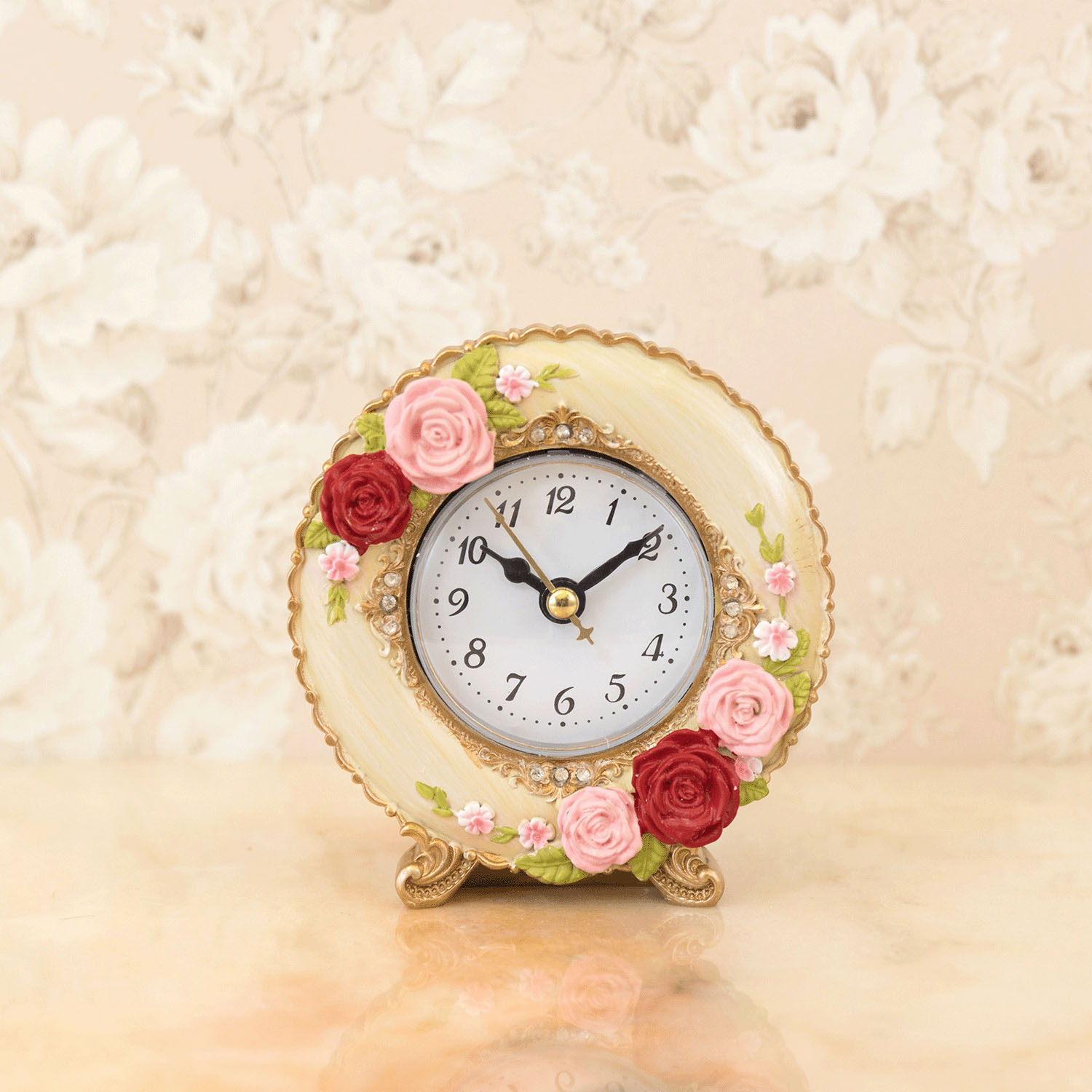 ラウンドテーブルクロック スプレンディッドローズ 置時計 - 画像2