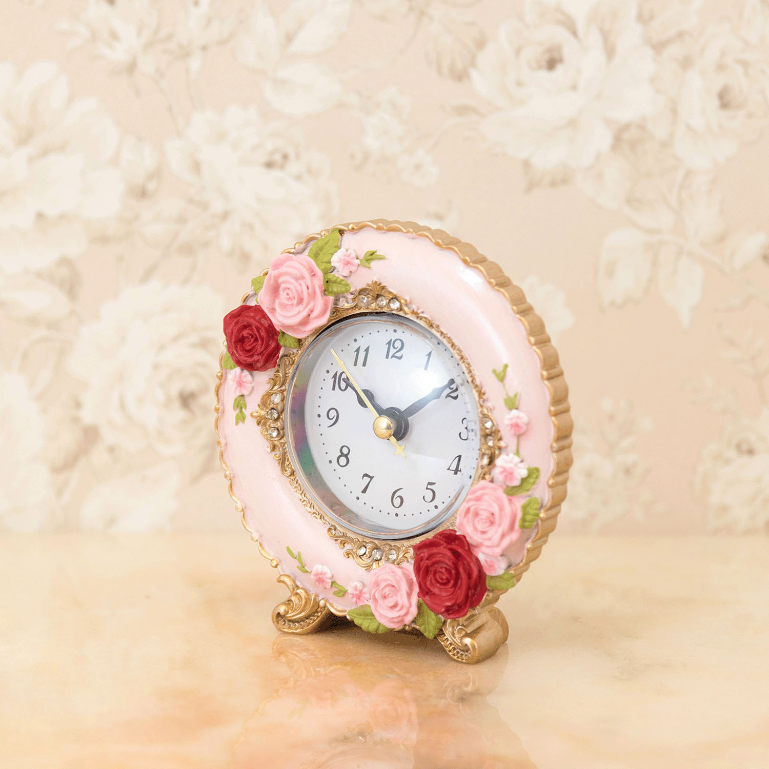 ラウンドテーブルクロック スプレンディッドローズ 置時計 - 画像11