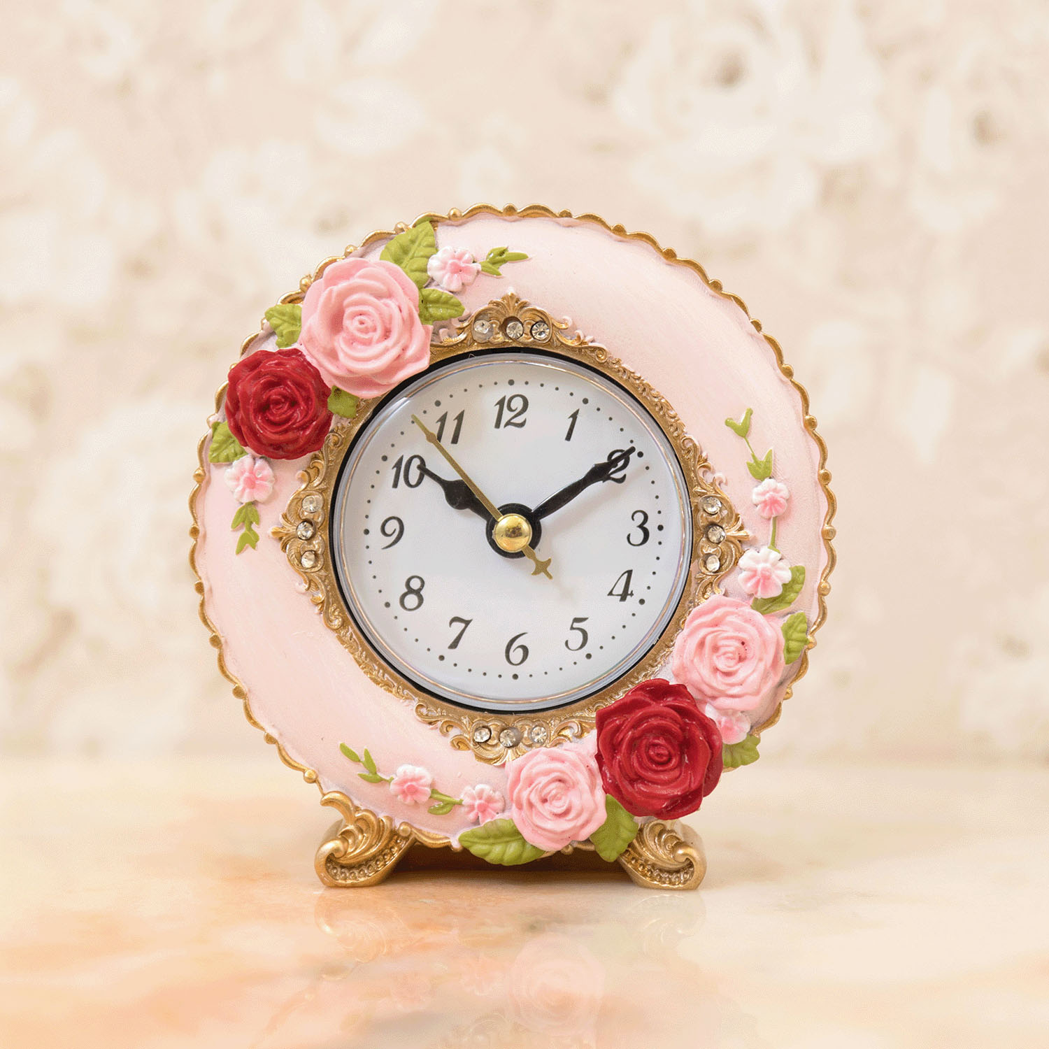 ラウンドテーブルクロック スプレンディッドローズ 置時計 - 画像13