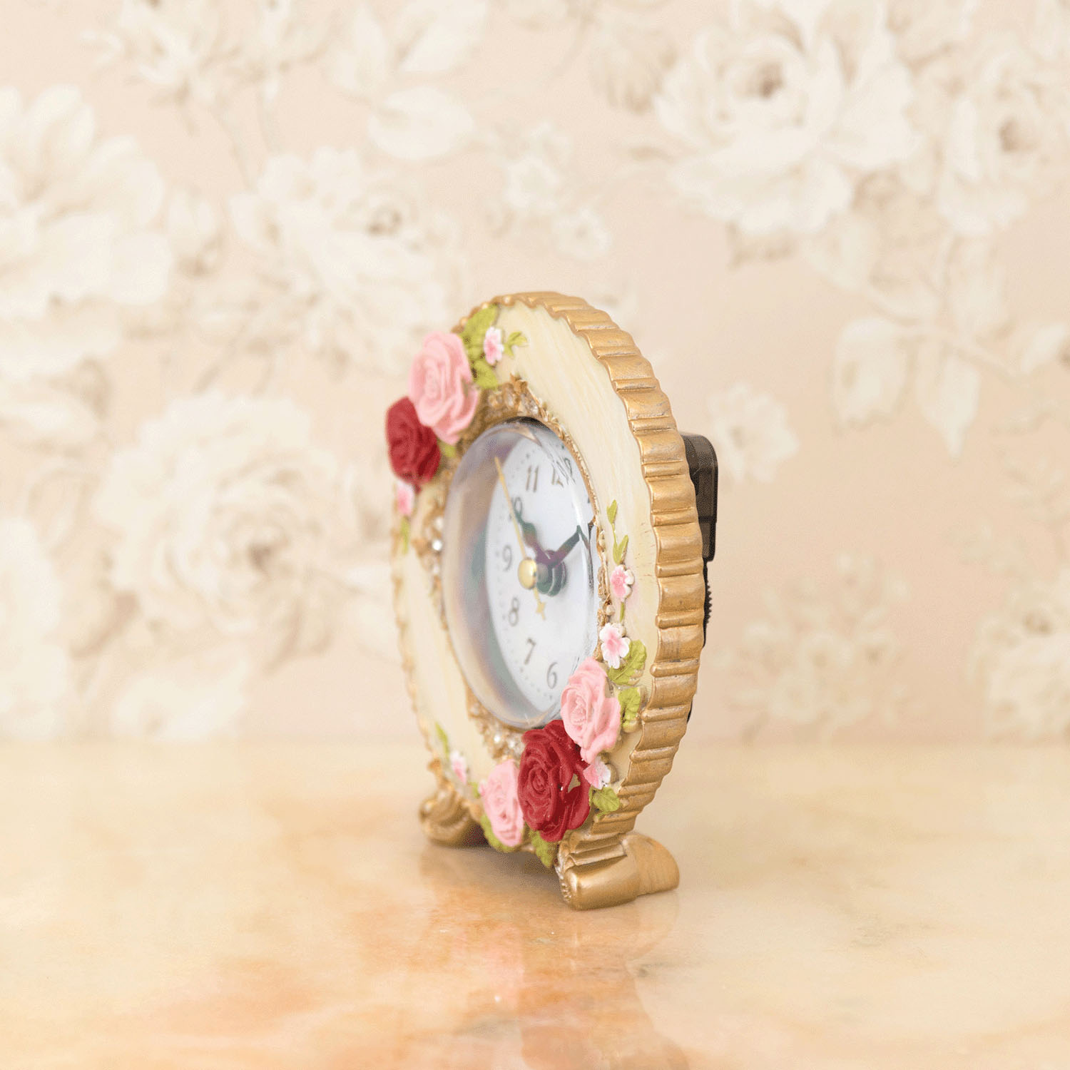 ラウンドテーブルクロック スプレンディッドローズ 置時計 - 画像4