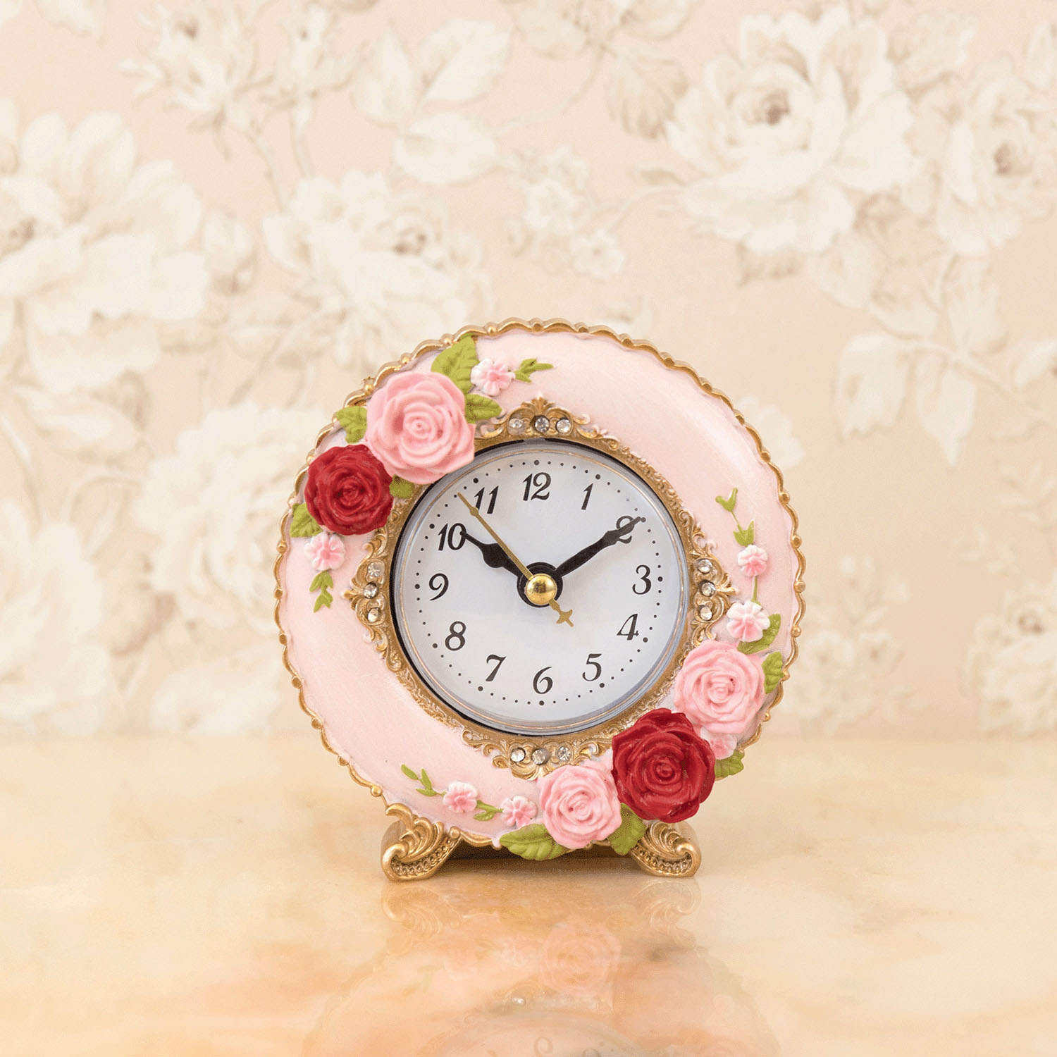 ラウンドテーブルクロック スプレンディッドローズ 置時計 - 画像10