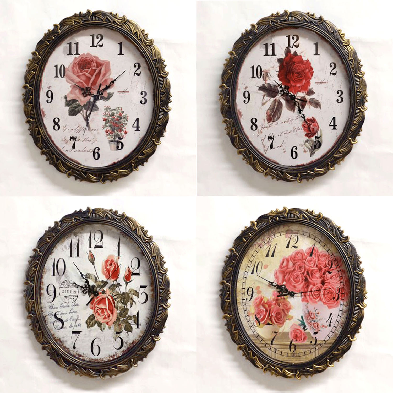 ローズ静音掛け時計【在庫限り】