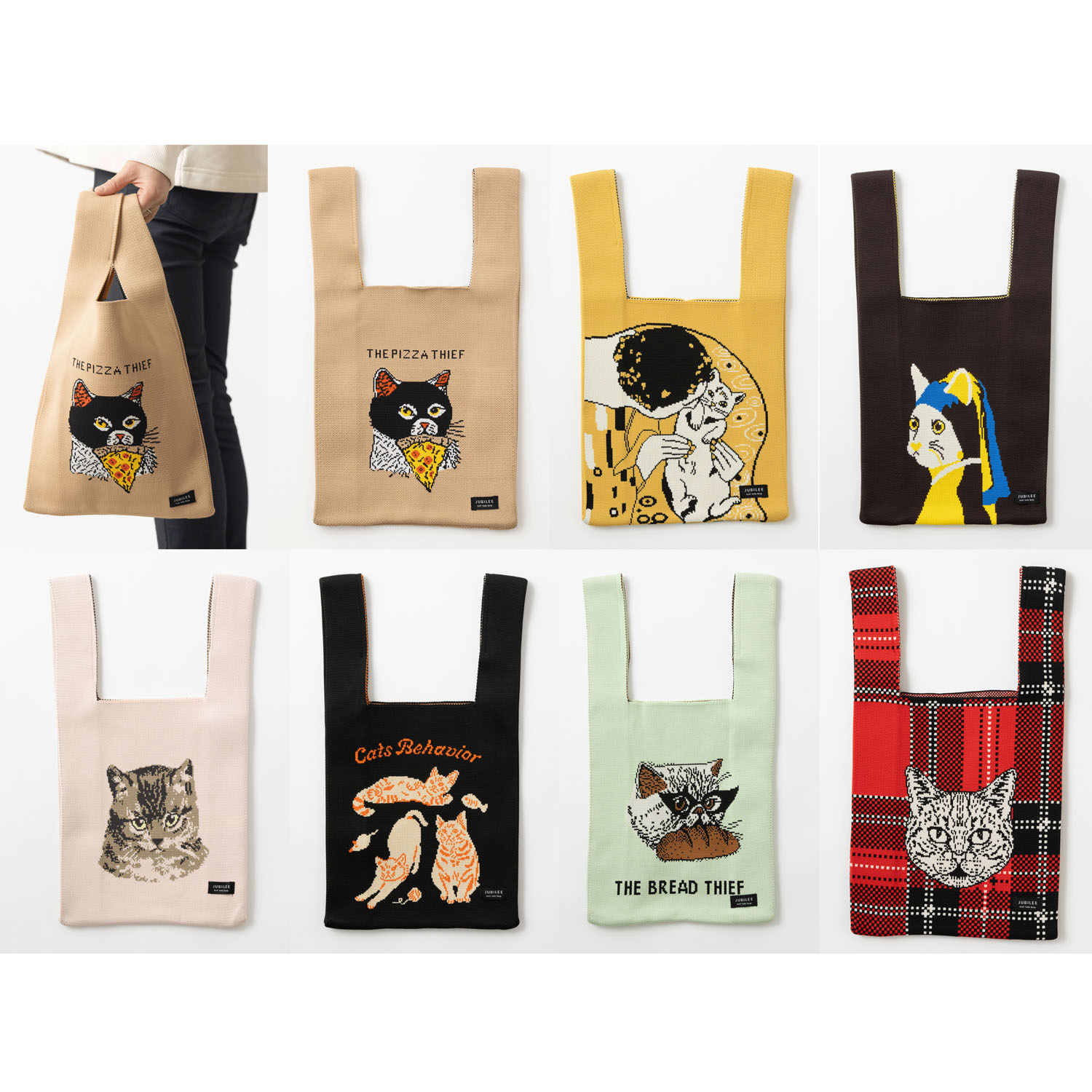 ニットトートバッグ 猫