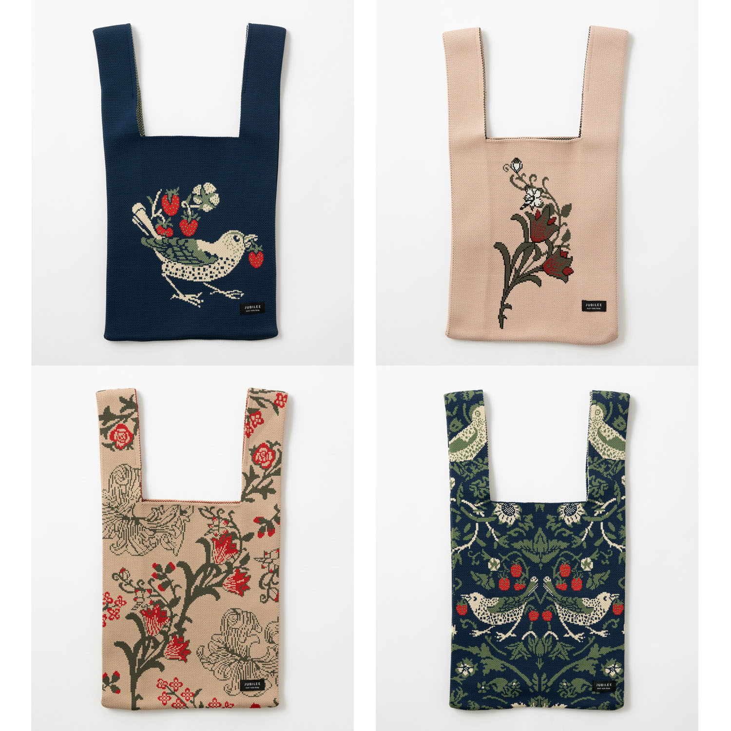 ニットトートバッグ ウィリアムモリス柄 - 画像1