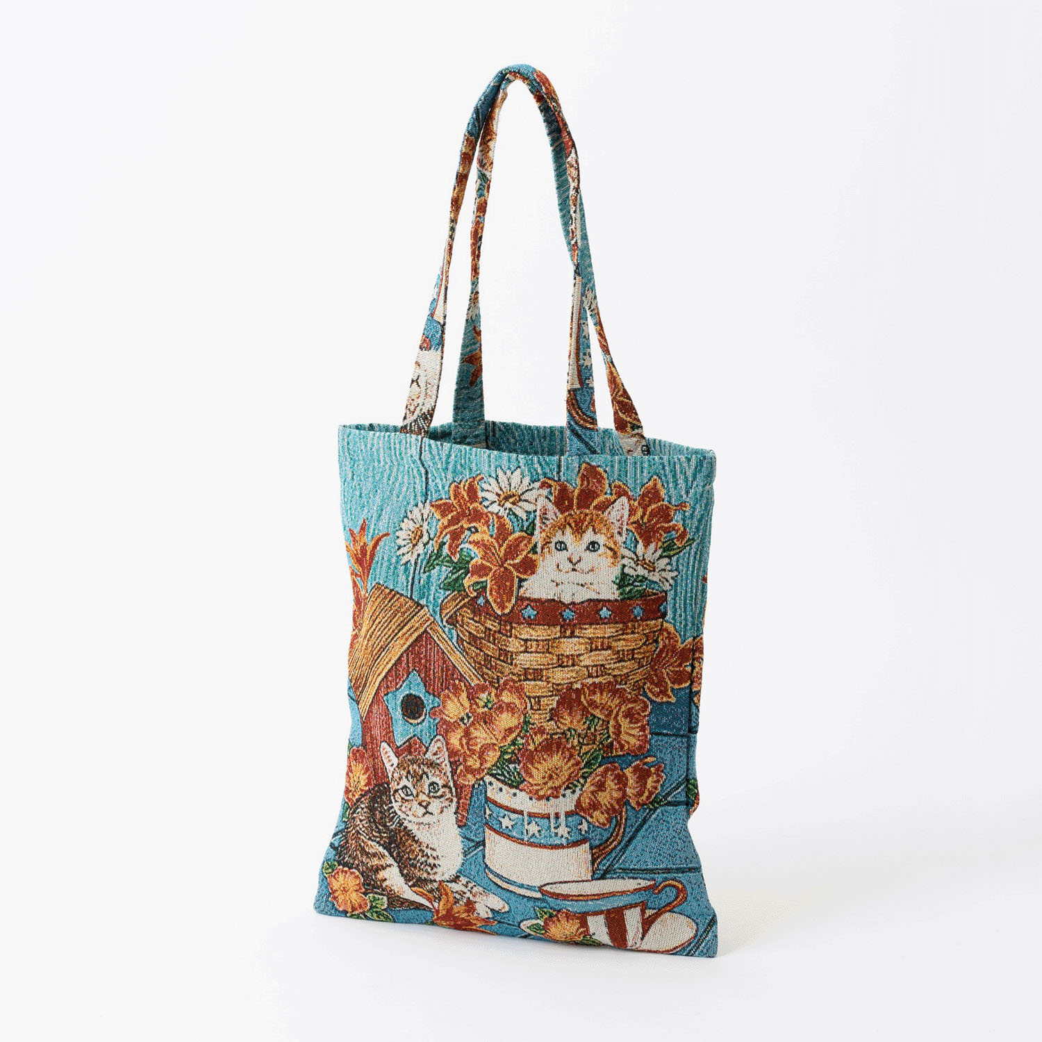 ジャガード織 猫柄トートバッグ【04番次回未定】 - 画像1