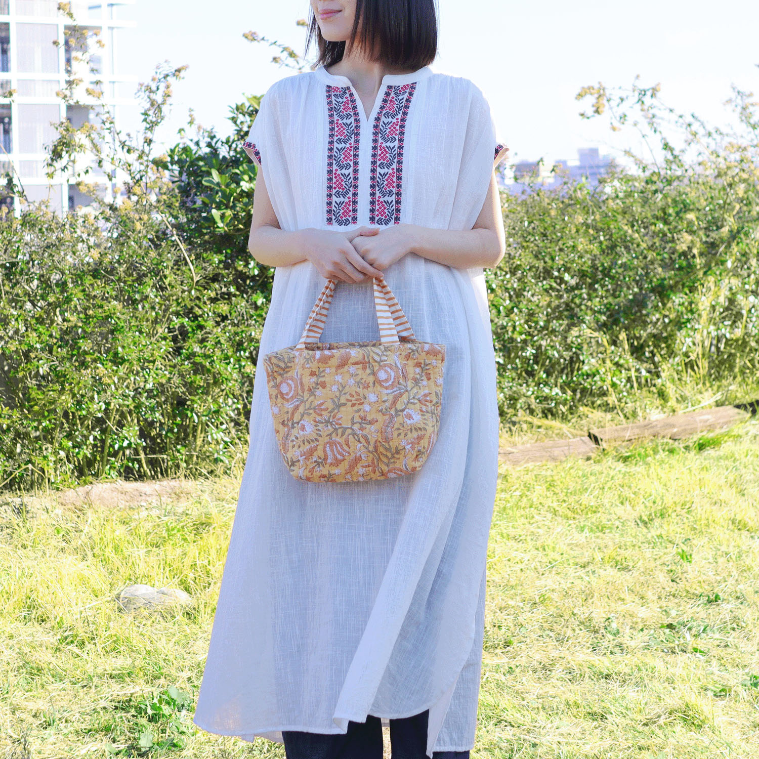 キルトミニトート カリーノブロックプリント - 画像4