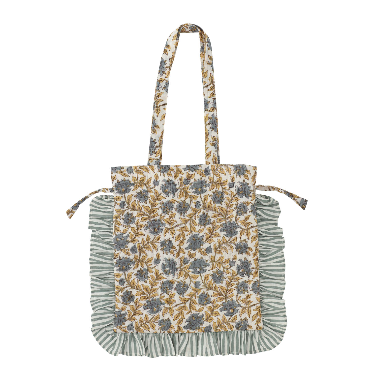 フリルトート カリーノブロックプリント