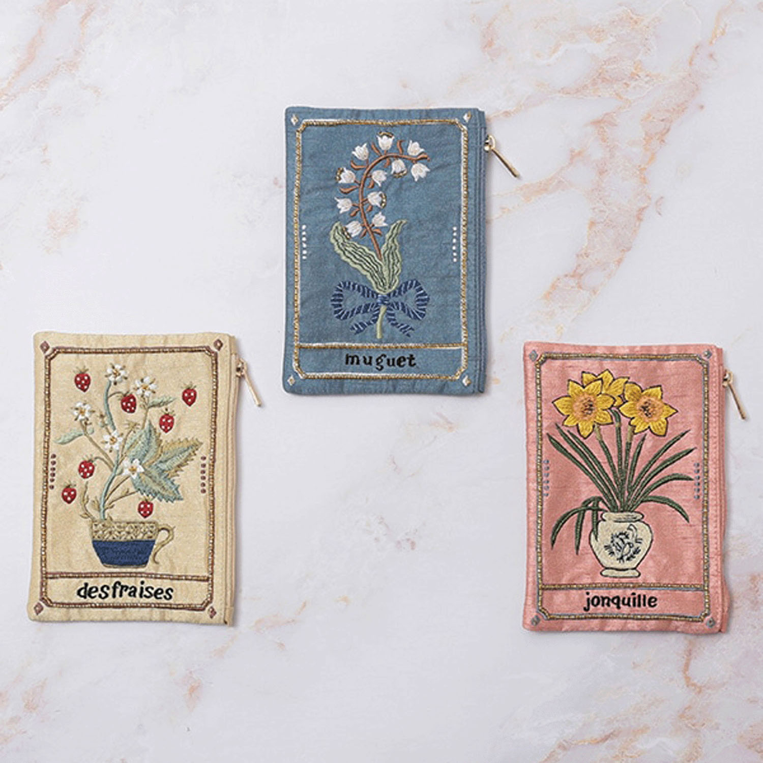 【在庫限り】ボタニカル刺繍ポーチ