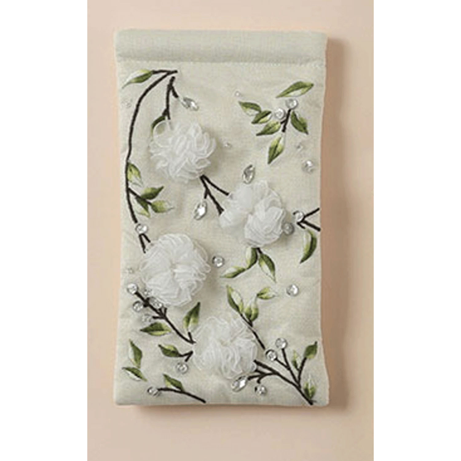 リボンフラワー メガネケース ホワイト