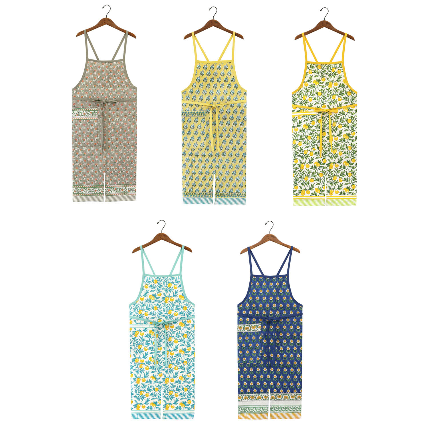 エプロン ボニータブロックプリント