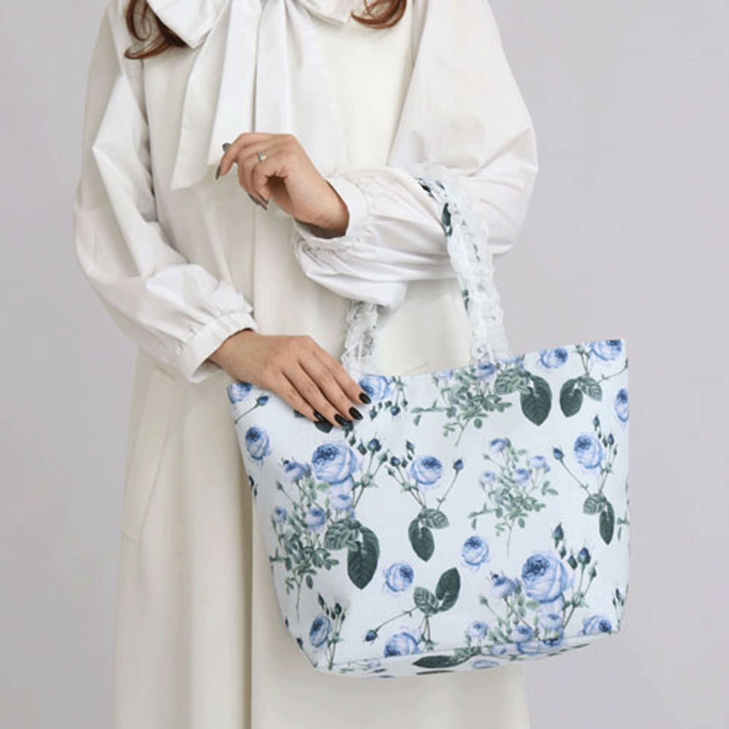 ルドゥーテ ブルーローズ  トートバッグ - 画像4